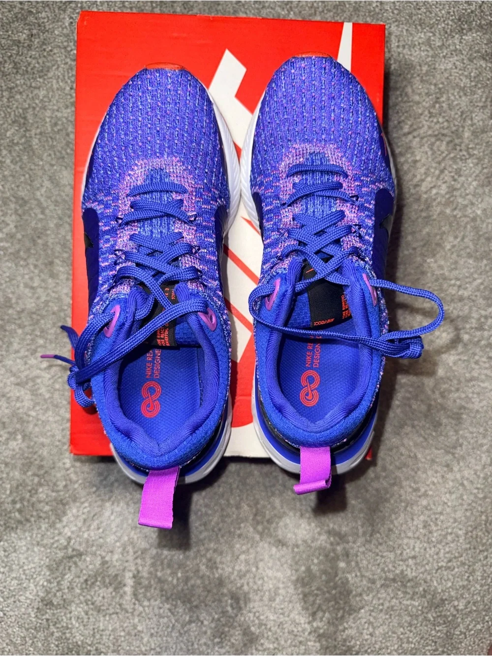 Nike React Infinity Run Flyknit 3 Women’s Size 6 Purple Running Shoes
